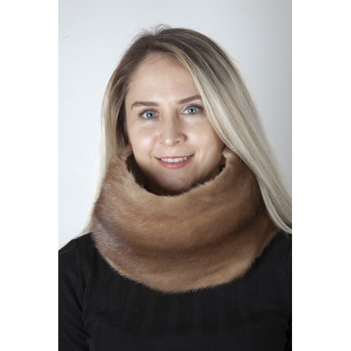 Ophelie Hats Brown Knitted Real Mink Fur Scarf Neck Warmer or headband Ophelie Hats Brown Knitted Real Mink Fur Scarf Neck Warmer  main image 4