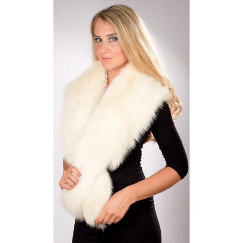 White Fox Fur Scarf, Real Fox Fur Scarves