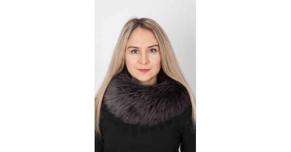 Navy Blue Fox Fur Neck Warmer